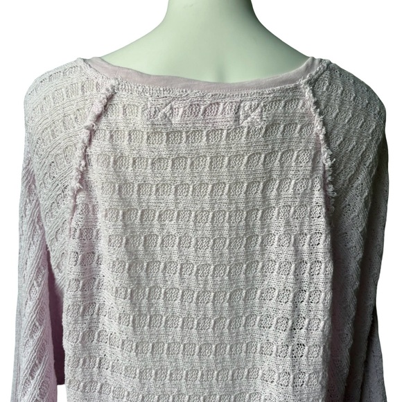 Free People We The Free Thiens Hacci Powder Pink V Neck Lightweight Sweater, XL - Picture 12 of 15